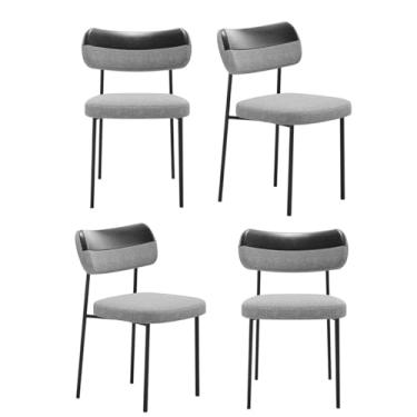 Imagem de Kit 4 Cadeiras Camila Para Sala Jantar Gourmet em Aço-Couríssimo-Preto e Cinza-EdeCasaMoveis