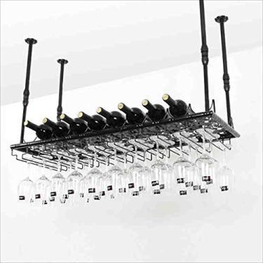 Imagem de Suporte de copo de vinho para pendurar no teto suporte de garrafa de vinho tinto para pendurar no teto