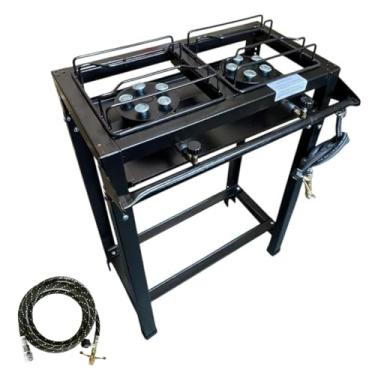 Imagem de Fogão Industrial de Alta Pressão, 2 Bocas com Queimadores Potentes, Pés de Borracha, Mangueira e Registro Cheff Jr/Snr (Junior)