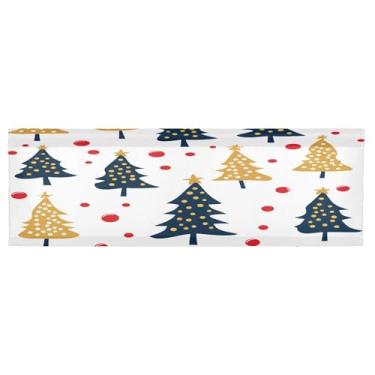 Imagem de CEBUGI Cortina blackout para janela – Cortinas de proteção de privacidade para cozinha/banheiro/sala de estar/lavanderia (137 x 45 cm, 1 painel, linda árvore de Natal)