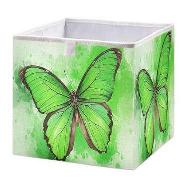 Imagem de STAYTOP Lindos compartimentos de armazenamento de borboletas, 28 cm, cestas de armazenamento dobráveis para organizar livros, prateleiras, armários, caixa de armazenamento grande, caixas organizadoras