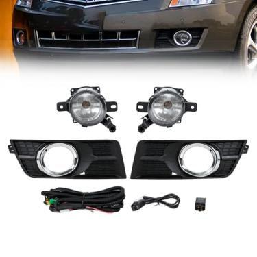 Imagem de JESYMBX Farol de neblina de para-choque dianteiro com grade de cobertura para Cadillac SRX 2010-2015 lâmpada de condução esquerda e direita