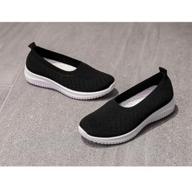 Imagem de Botas femininas de inverno para neve – Botas curtas impermeáveis no tornozelo com forro de pele, tênis sem cadarço para clima frio ao ar livre, Preto, 36