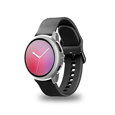 Imagem de Capa de PC resistente com protetor tela vidro temperado proteção completa case fino transparente bumper para substituição do Galaxy Watch Active 2