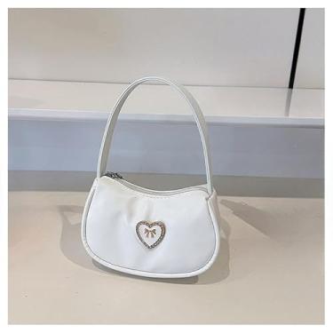 Imagem de Bolsa de ombro quadrada, bolsa portátil leve com alça superior, bolsa transversal pequena minimalista, Branco, Bolsa de ombro