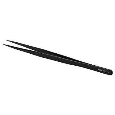 Imagem de Hyuduo Tweezer de Ponta Pontiaguda Com Precisão Resistência à Corrosão Liga de Titânio Resistência Magnética para o Celular Remoção de Reparo de Impressão Digital Placa -mãe (BLACK)