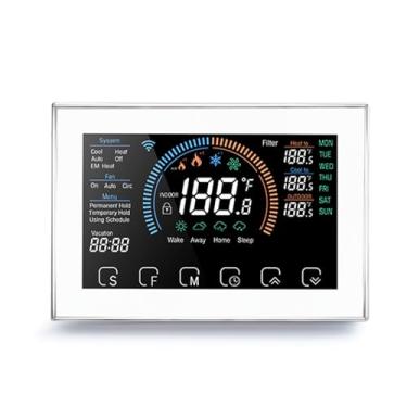 Imagem de Hyuduo Termostato Inteligente WI FI Programação de Tela de Toque Programável Display Com Controle de Voz para Sistemas de Bomba de Calor Compatíveis Com IOS Tmall Genie (WHITE)