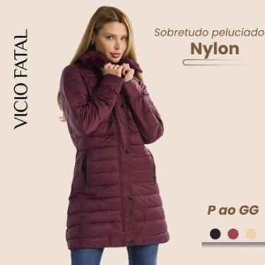 Imagem de Sobretudo Nylon Feminino Impermeável Parka BoboJaco Gola Removível Peluciada-Feminino