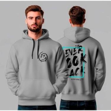 Imagem de Moletom Canguru Estampado Smile Never Look Back REF1494-Masculino
