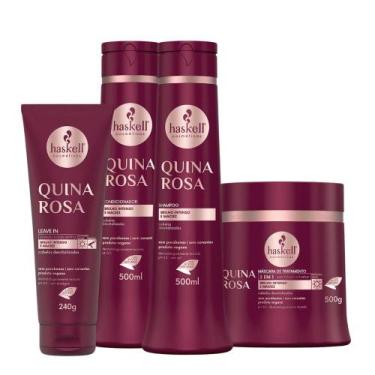 Imagem de Quina Rosa Haskell Shampoo, Condicionador e Máscara 500g + Leave in 24