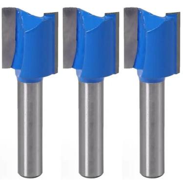Imagem de Kit 3 Fresas Retas Paralela 18Mm Haste 8Mm Metal Duro Tupia