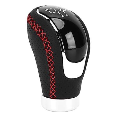 Imagem de Generic Manopla de Mudança de Marcha de 5/6 Velocidade Cabeça de Engrenagem Manual ABS Couro Vermelho Costura Instalação de Substituição