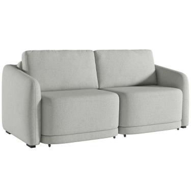 Imagem de Sofá Cama Casal Para Sala 236cm Polska Z08 Linho Cinza - Mpozenato