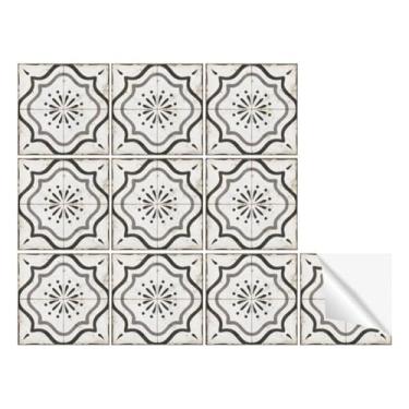 Imagem de 10 folhas de azulejos autoadesivos adesivos para cozinha, sala de estar, banheiro