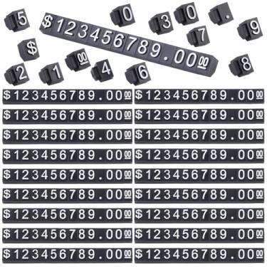 Imagem de Beebeecraft 1 caixa com 50 conjuntos de exibição de preço de cubo de plástico ABS ajustável removível mini número de etiqueta número letra kit bloco dólar para loja de joias