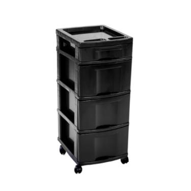 Imagem de Gaveteiro Organizador Multiuso Grande 4 Gavetas com Rodinhas Armazenamento Escritório Casa para Profissionais e Famílias