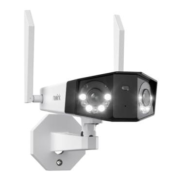 Imagem de Câmera Segurança Duo 2 WiFi Lente Dupla Branca, Câmera IP Externa Visão de 180°, Detecção de Pessoas, Veículos e Animais, Visão Noturna Colorida, Comunicação Bidirecional