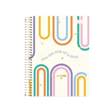 Imagem de Caderno Universitário Be Kind Cadersil - 1 Matérias, 80 Folhas Coleção Alegre Alto Astral (Arredondado)