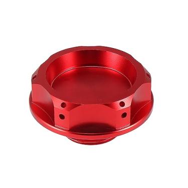 Imagem de X AUTOHAUX Tampa de enchimento de óleo de motor a gás de liga de alumínio vermelha para Subaru Impreza Outback Legacy