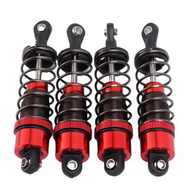 Imagem de Alomejor 4pcs RC Absorvedor Alumínio de Alumínio Leve 1/10 Carros de Controle Remoto RC Damper de Choque 70mm (vermelho)