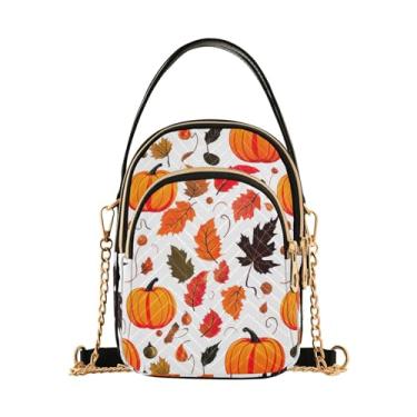 Imagem de GAIGEO Bolsas de ombro femininas para balas de Natal, bolsa de ombro, bolsas transversais modernas para mulheres, Folhas de abóbora e folhas de outono - 4, One Size
