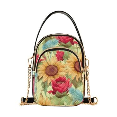 Imagem de Bolsa tiracolo feminina girassóis em amarelo, bolsa de ombro feminina, bolsa de ombro feminina, Girassóis em amarelo-1, One Size