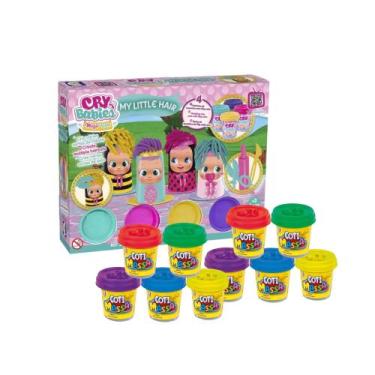 Imagem de Kit Brinquedo Massinha de Modelar My Little Hair Cry Babies 10 Potes C