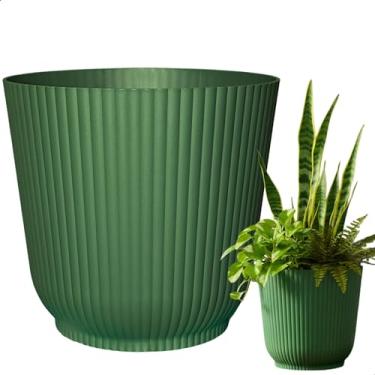 Imagem de Cachepô Talin Oliva 2,5L 16cm x 15cm de Polipropileno Duro e Resistente, Compativel com Sistema Autoirrigável - Vaso Decorativo Elegante para Plantas - Top Garden