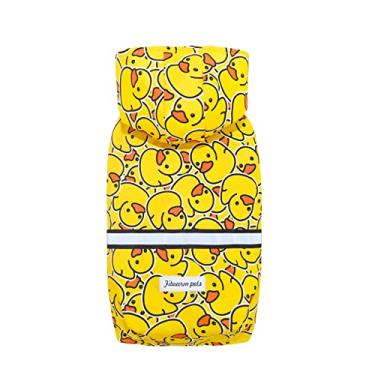 Imagem de Fitwarm Capa de chuva divertida para cães de pato com capuz, capa de chuva impermeável para cães pequenos menino menina, poncho refletivo para animais de estimação, embalável, ajustável, amarelo, grande
