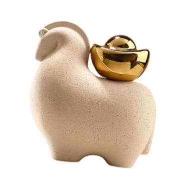 Imagem de Bothyi Coleção de esculturas de cavalos de cerâmica, ornamento decorativo Feng Shui para estante, mesa de escritório, sala de estar e lareira, Style a