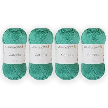 Imagem de 4 novelos/pacote Schachenmayr (SMC) Catania Originals Yarn, cada bola 50 g (125 m), 100% algodão mercerizado para fio de tricô e crochê, peso esportivo, 241 - verde golfe
