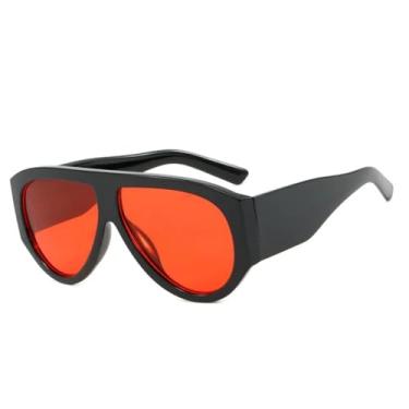 Imagem de Óculos de Sol UV400 - Estampa de Leopardo, Hastes Largas, Estilo Punk, Degradê, para Homens e Mulheres, Esportes ao Ar Livre, Corrida e Ciclismo, Preto e Vermelho