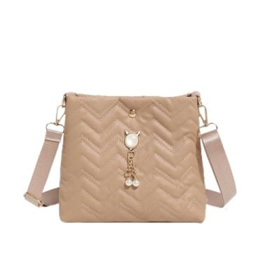 Imagem de Bolsa tiracolo feminina moderna de couro leve para viagens diárias, Damasco