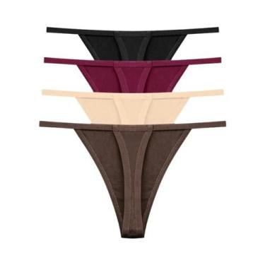 Imagem de Calcinhas De Algodão Femininas, G-string Sem Costura, Respirável, Tama