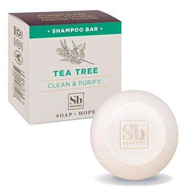 Imagem de Soapbox Tea Tree Shampoo Bar, Natural, Eco Friendly Bar Shampoo for Dry Scalp | Color Safe, Sulfate Free, Paraben Free, Silicone Free, Cruelty Free, and Vegan Shampoo, 3.1oz (Pack of 1)