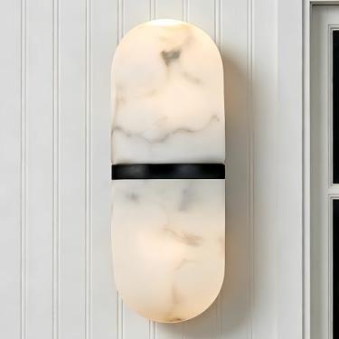 Imagem de Luminária De Parede Com Imitação De Mármore, Arandela Moderna De Resina Natural, Luminária De Parede Com Texturas Exclusivas De Pedra Orgânica, Luminária De Parede Com Resina Marmorizada Par