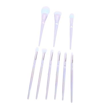 Imagem de Yinhing Conjunto de Pincéis de Maquiagem 9pcs Pincéis Cosméticos Profissionais Coloridos Com Cabelo Nano de 0,05 Mm para Aplicação de Maquiagem Macia Com Tubo de Alumínio Roxo Claro