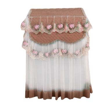 Imagem de Máquina de lavar roupa floral babado de renda capa protetora contra poeira frente durável soft home UN3