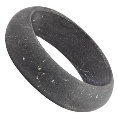 Imagem de Wallystone Gems Anel Shungite - Anel Shungite cru para homens e mulheres - para equilíbrio de ansiedade, raiz, chacra, - Contra energia negativa - Cristal tipo II - Tamanho 5-12, Pedra, shungite