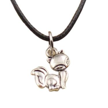 Imagem de EDCRFV Colar Raposa Pingente Feminino Jóias Couro Preto Colar de Couro Presente Amizade