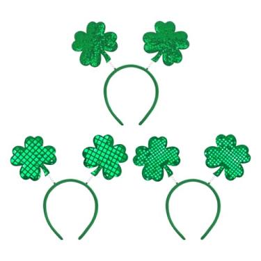 Imagem de ONENINEDREAM 3 peças de faixa de cabeça para o dia de São Patrício com glitter, grande, verde trevo, acessórios de cabelo para crianças, lembrancinhas de festa do dia de São Patrício, roupas