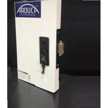 Imagem de Fechadura Porta Interna De Correr Chave Dobrável Bico Duplo Cor Preto 