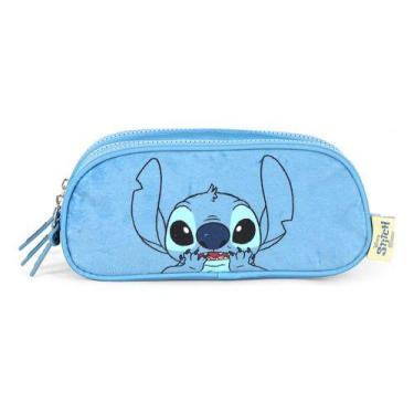 Imagem de Estojo Triplo Juvenil Original Stitch E Angel Peluciado - Luxcel, Azul