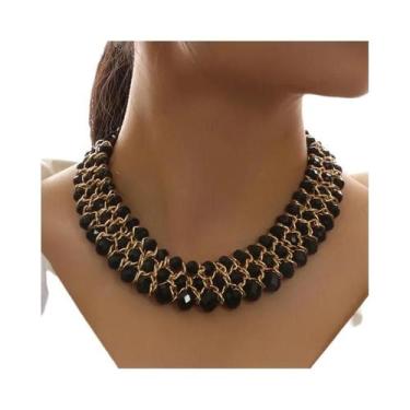 Imagem de Colar Choker Multicamadas De Cristal Colorido Para Mulheres, Bijuteria