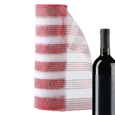 Imagem de de Natal vintage, de guirlanda de árvore de Natal - de malha vermelha brilhante para árvore de Natal | Decoração artesanal de boa textura para grades, guirlandas de Natal, vasos, árvores de Natal, arc