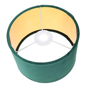 Imagem de Abajur de metal abajur de metal suporte de vela decoração ouro pano capa de luz lustre tambor abajur preto abajur abajur decoração acessório capa de luz de mesa capa de lâmpada de mesa (Color : Green