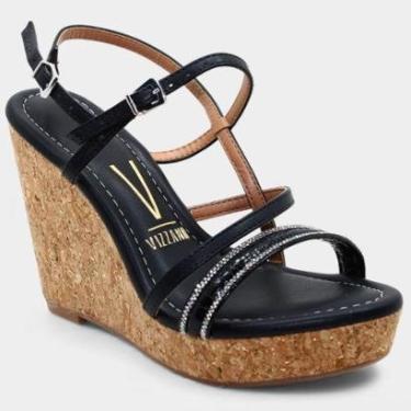 Imagem de Sandália Anabela Vizzano Strass Feminina-Feminino