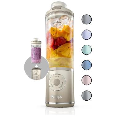 Imagem de Liquidificador Portátil sem Fio 500mL com 3 Programas, À prova de Vazamento, 11V, Ninja Blast Max, BC251IV, Creme