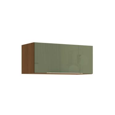 Imagem de Armário Aéreo p/ Cozinha Vibra T653 c/ 1 Porta Basculante 80x35,5cm Canela/Verde Pistache Lacca - Kappesberg