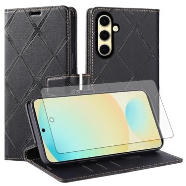 Imagem de Asuwish Capa de telefone para Samsung Galaxy A35 5G capa carteira com protetor de tela de vidro temperado PU couro sintético flip porta-cartão de crédito slot suporte robusto Folio Cell A 35 35A A355G